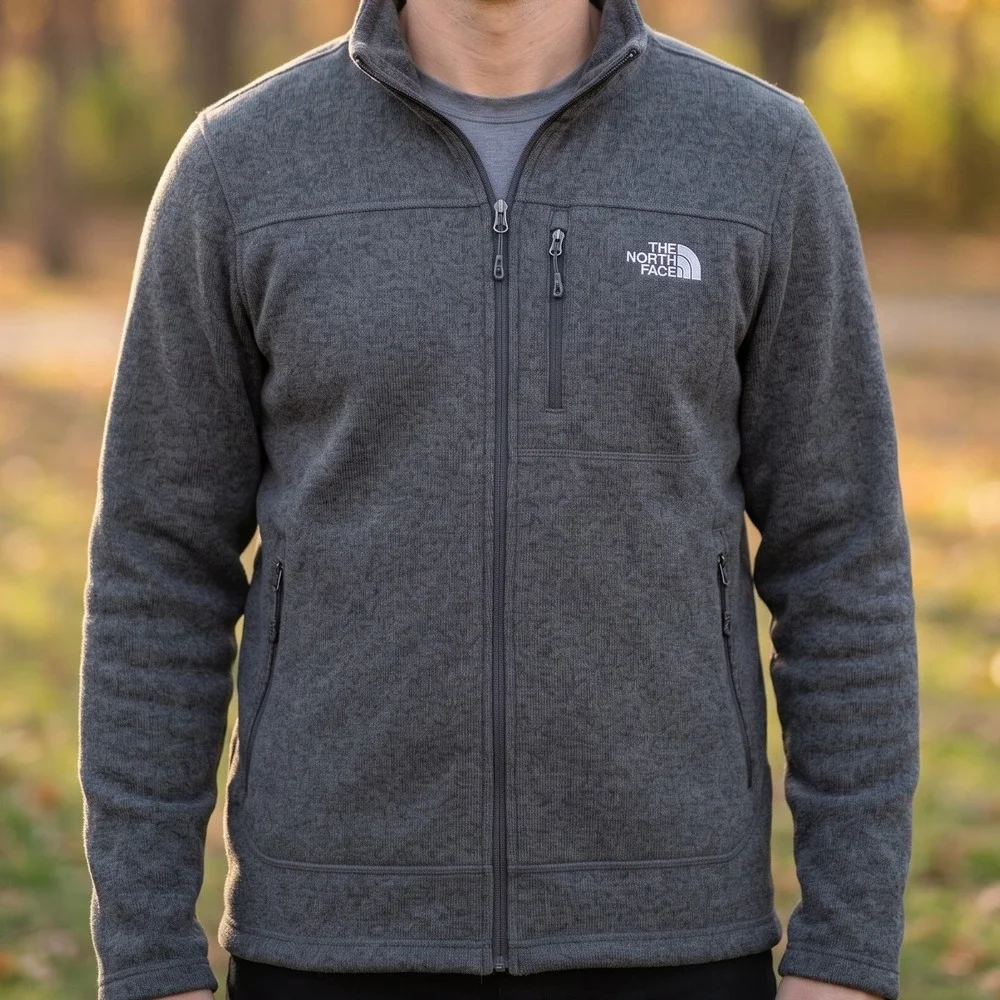 The North Face Gordon Lyons Full Zip Sweater Fleece Jacket Gray Mens M